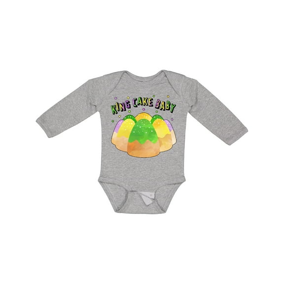 Inktastic King Cake Baby Mardi Gras Boys or Girls Long Sleeve Baby Bodysuit