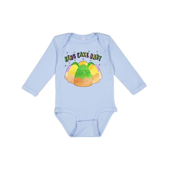 Inktastic King Cake Baby Mardi Gras Boys or Girls Long Sleeve Baby Bodysuit