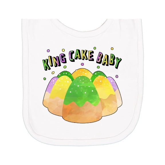 Inktastic King Cake Baby Mardi Gras Newborn Bib