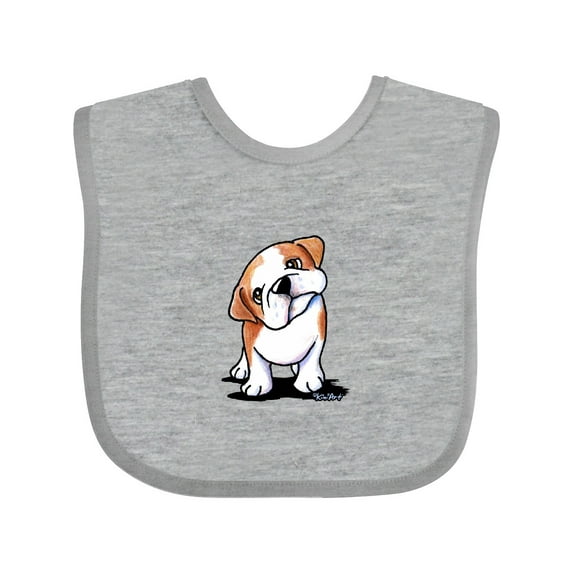 Inktastic KiniArt Bulldog Puppy Boys or Girls Baby Bib
