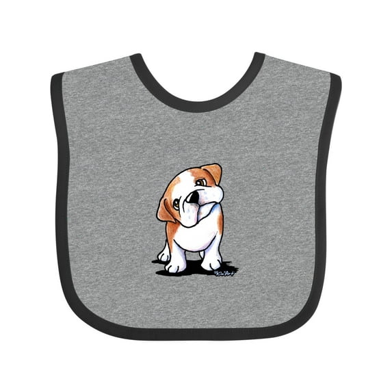 Inktastic KiniArt Bulldog Puppy Boys or Girls Baby Bib