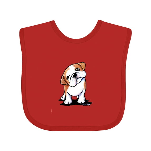 Inktastic KiniArt Bulldog Puppy Boys or Girls Baby Bib