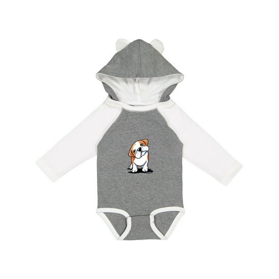 Inktastic KiniArt Bulldog Puppy Boys or Girls Long Sleeve Baby Bodysuit