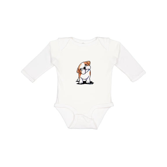 Inktastic KiniArt Bulldog Puppy Boys or Girls Long Sleeve Baby Bodysuit