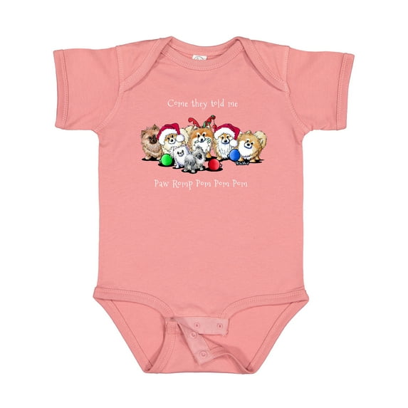 Inktastic KiniArt Christmas Pomeranians Boys or Girls Baby Bodysuit