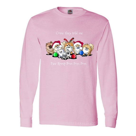 Inktastic Kiniart Christmas Pomeranians Long Sleeve T-Shirt