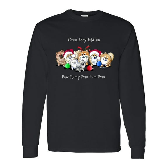 Inktastic Kiniart Christmas Pomeranians Long Sleeve T-Shirt