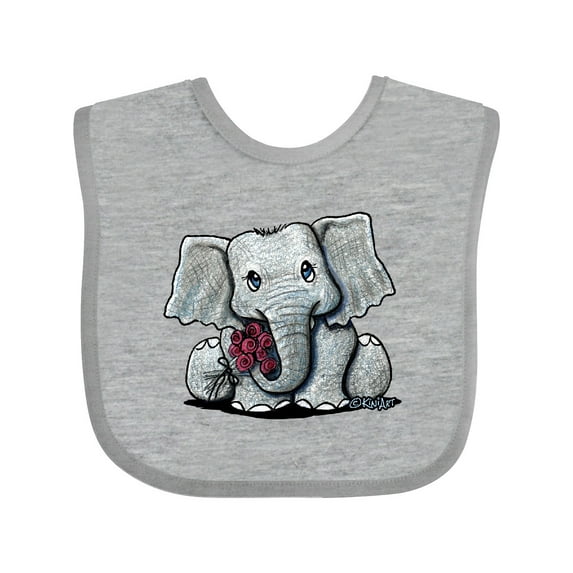Inktastic Kiniart Elephant Boys or Girls Baby Bib