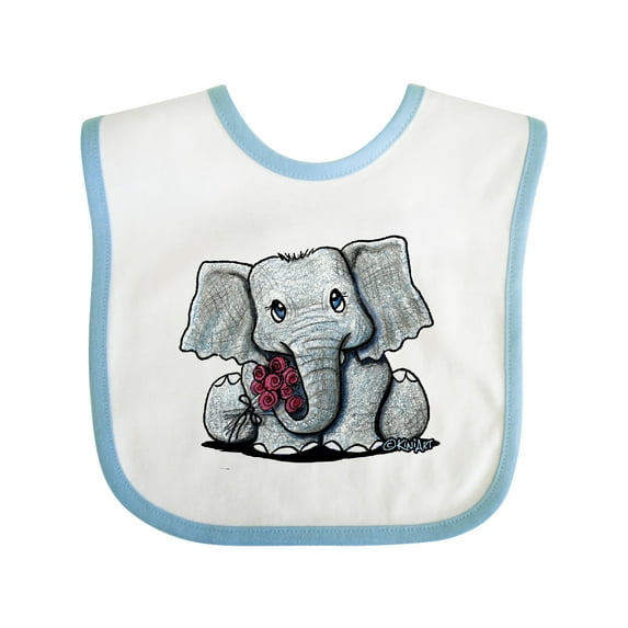 Inktastic Kiniart Elephant Boys or Girls Baby Bib