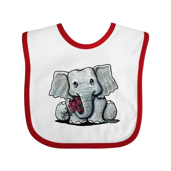 Inktastic Kiniart Elephant Boys or Girls Baby Bib