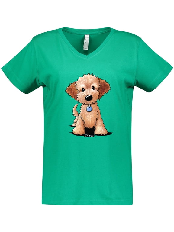 KiniArt Mini Goldendoodle Women's V-Neck T-Shirt