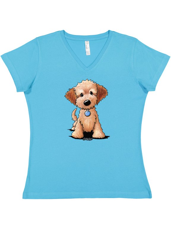KiniArt Mini Goldendoodle Women's V-Neck T-Shirt