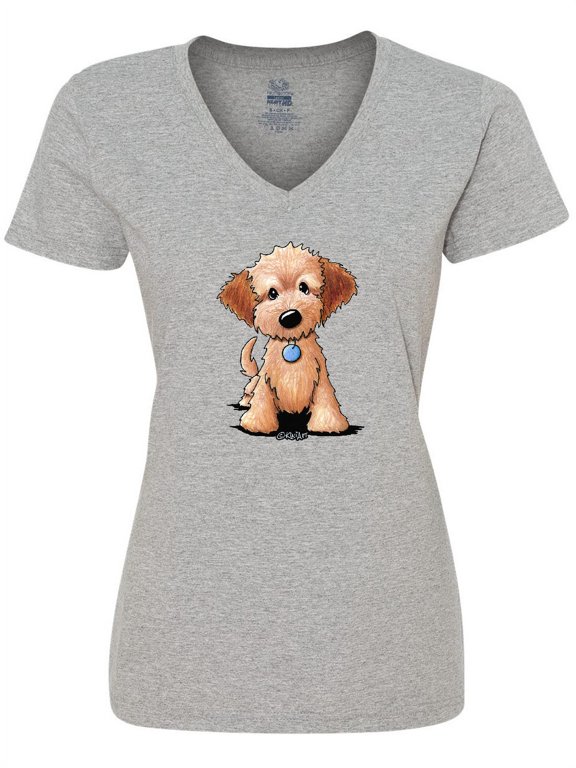 KiniArt Mini Goldendoodle Women's V-Neck T-Shirt