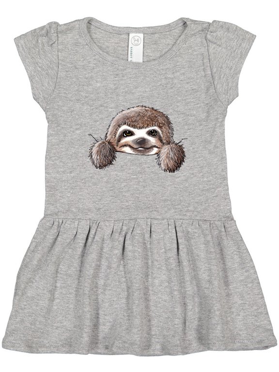 KiniArt Sloth Girls Toddler Dress