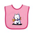 thumbnail image 1 of Inktastic Kiniart Westie with Bone Boys or Girls Baby Bib, 1 of 4
