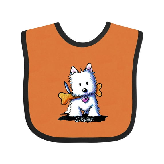 Inktastic Kiniart Westie with Bone Boys or Girls Baby Bib