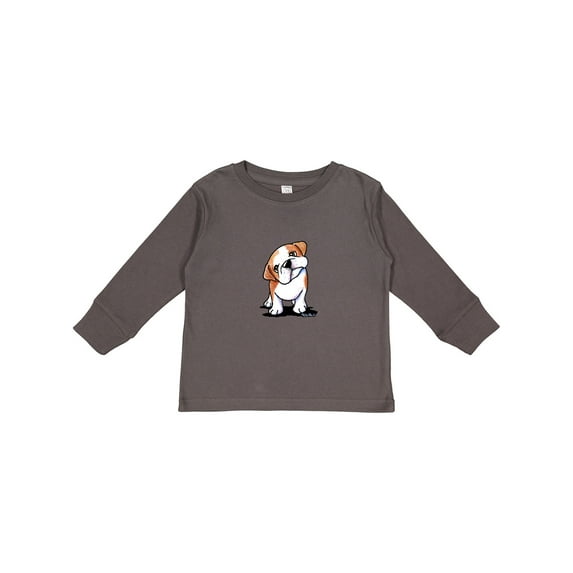 Inktastic Kiniart Bulldog Puppy Boys or Girls Long Sleeve Toddler T-Shirt