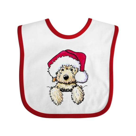 Inktastic Kiniart Christmas Goldendoodle Boys or Girls Baby Bib