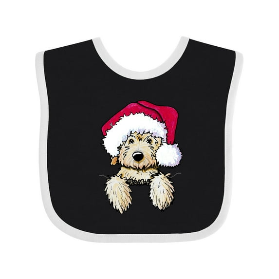 Inktastic Kiniart Christmas Goldendoodle Boys or Girls Baby Bib