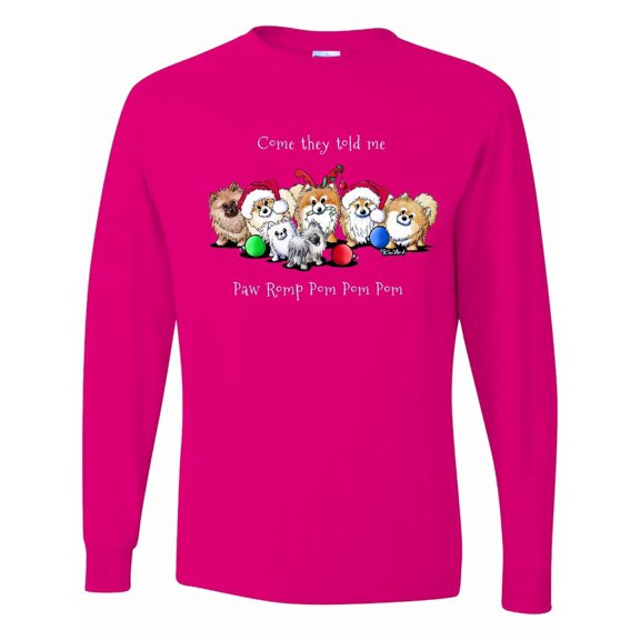 Inktastic Kiniart Christmas Pomeranians Long Sleeve T-Shirt