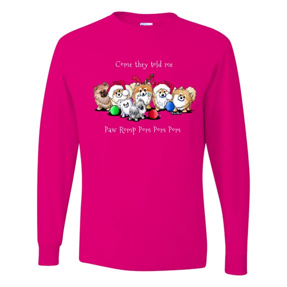 Inktastic Kiniart Christmas Pomeranians Long Sleeve T-Shirt