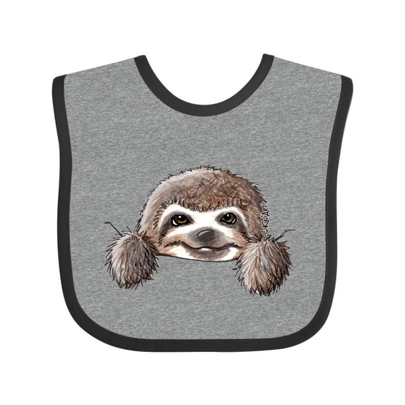 Inktastic Kiniart Sloth Boys or Girls Baby Bib