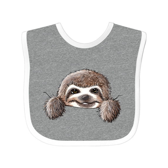 Inktastic Kiniart Sloth Boys or Girls Baby Bib
