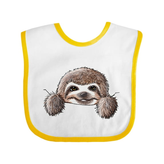 Inktastic Kiniart Sloth Boys or Girls Baby Bib