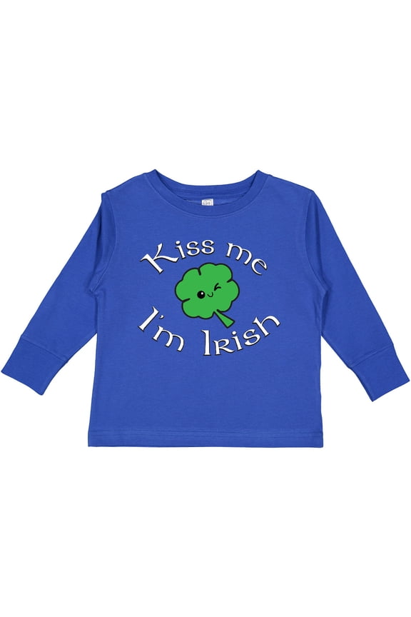 Kiss Me I'm Irish Boys or Girls Long Sleeve Toddler T-Shirt