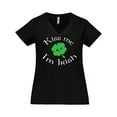 thumbnail image 1 of Inktastic Kiss Me I'm Irish Women's Plus Size V-Neck T-Shirt, 1 of 5