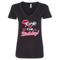 thumbnail image 1 of Inktastic Kiss Me Its My Birthday Women's V-Neck T-Shirt, 1 of 5