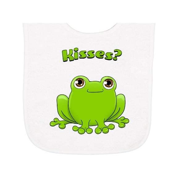 Inktastic Kisses? Cute Frog Baby Terry Cloth Bib