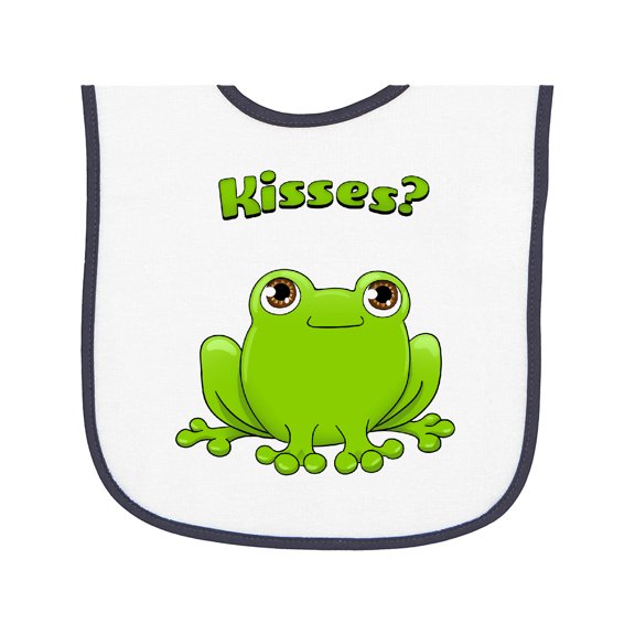 Inktastic Kisses? Cute Frog Baby Terry Cloth Bib