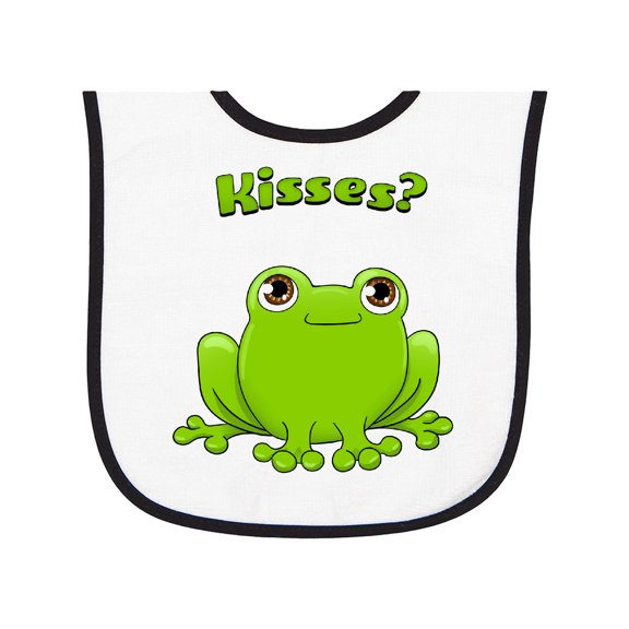 Inktastic Kisses? Cute Frog Baby Terry Cloth Bib