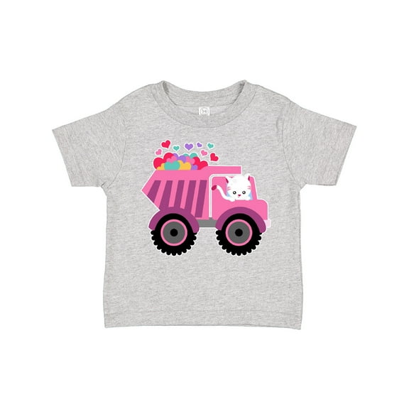Inktastic Kitten Sending Some Love This Valentine's Day in Dump Truck Boys or Girls Toddler T-Shirt