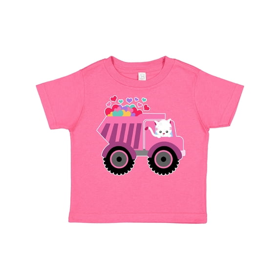 Inktastic Kitten Sending Some Love This Valentine's Day in Dump Truck Boys or Girls Toddler T-Shirt