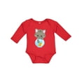 thumbnail image 1 of Inktastic Kitty And The Fish Bowl, Cute Little Cat, Fish Girls Long Sleeve Baby Bodysuit, 1 of 5
