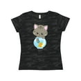 thumbnail image 1 of Inktastic Kitty And The Fish Bowl, Cute Little Cat, Fish Women's T-Shirt, 1 of 5