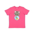 thumbnail image 1 of Inktastic Kitty And The Fish Bowl, Cute Little Cat, Fish Youth T-Shirt, 1 of 5