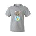 thumbnail image 1 of Inktastic Kitty And The Fish Bowl, Cute Little Cat, Fish Youth T-Shirt, 1 of 5