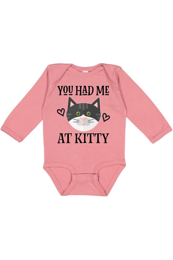 Kitty Cat Baby Kitten Girls Long Sleeve Baby Bodysuit