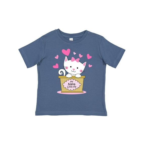 Inktastic Kitty Nana Loves Me Girls Toddler T-Shirt