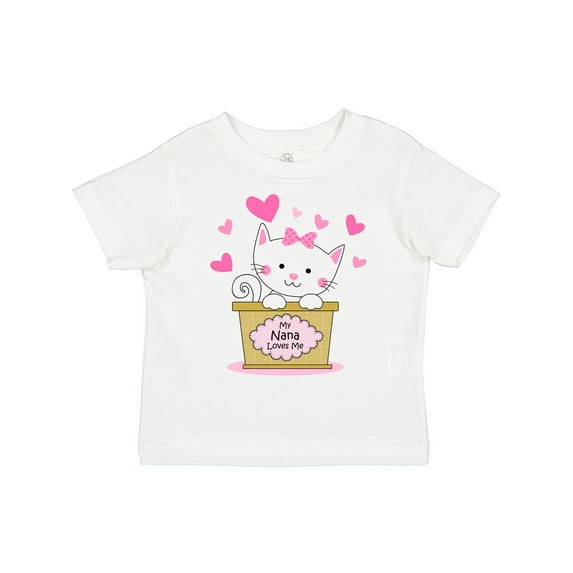 Inktastic Kitty Nana Loves Me Girls Toddler T-Shirt