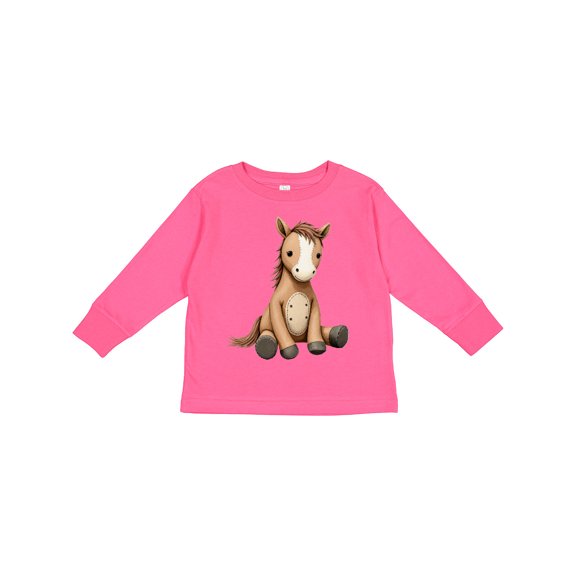 Inktastic Knitted Horse Boys or Girls Long Sleeve Toddler T-Shirt
