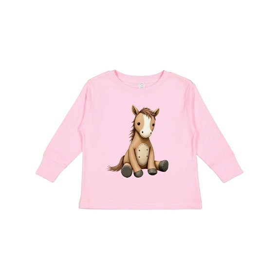Inktastic Knitted Horse Boys or Girls Long Sleeve Toddler T-Shirt