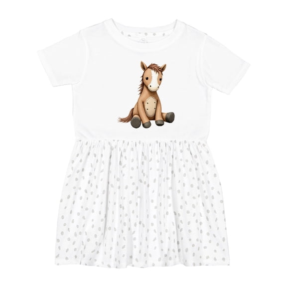 Inktastic Knitted Horse Girls Toddler Dress