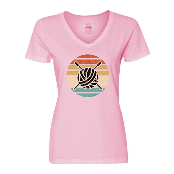 Inktastic Knitting Club Yarn Gift for Knitter Women's V-Neck T-Shirt