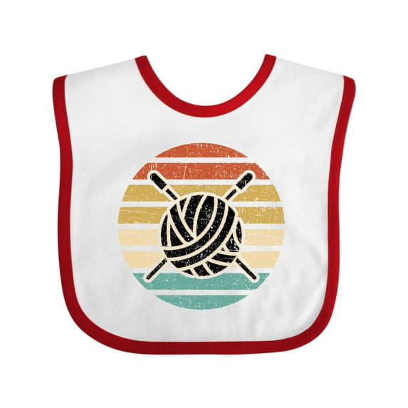 Inktastic Knitting Club Yarn Sunset for Knitter Boys or Girls Baby Bib