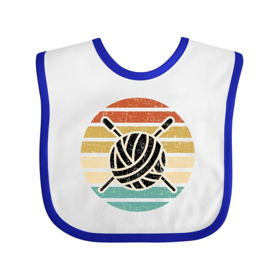 Inktastic Knitting Club Yarn Sunset for Knitter Boys or Girls Baby Bib