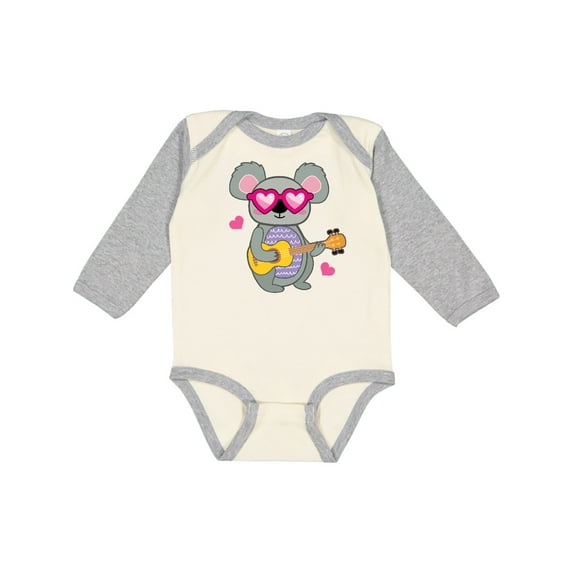 Inktastic Koala Cute Girls Guitar Girls Long Sleeve Baby Bodysuit